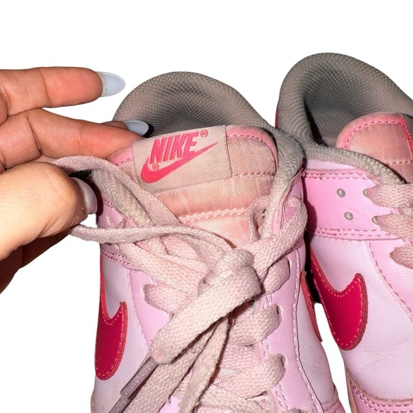 Nike Dunk Low Womens 8 Pre-Owned Barbie Triple Pink Sneakers DH9765-600 Leather - Picture 11 of 14